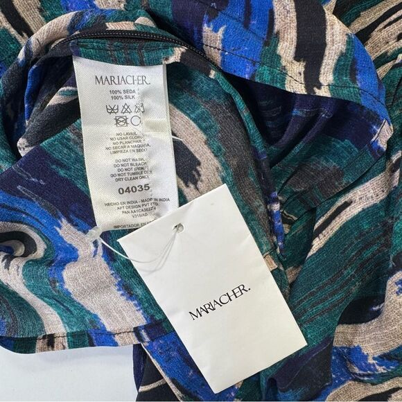 NEW Maria Cher Noia Abstract Silk Blouse Size Large - Picture 5 of 5